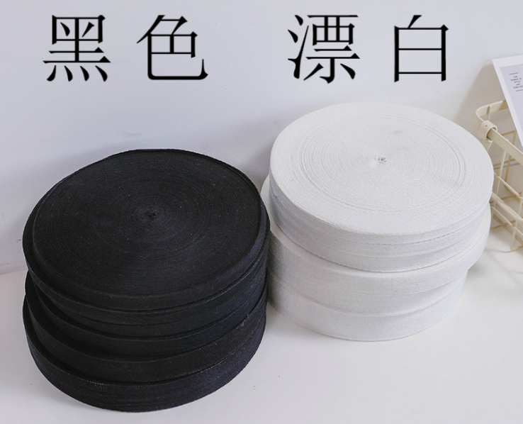 Available in stock: 1CM and 2CM all-cotton colored webbing, all-cotton pure cotton herringbone cotton yarn, herringbone cotton details Picture