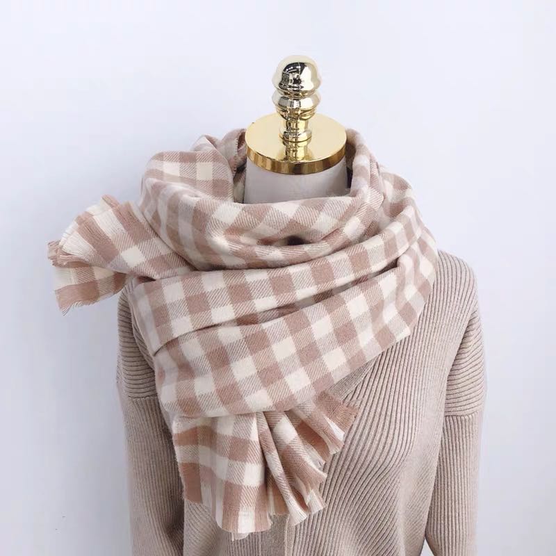 爆款高端围巾经典百搭秋冬季女长款简约两用时尚披肩细节图