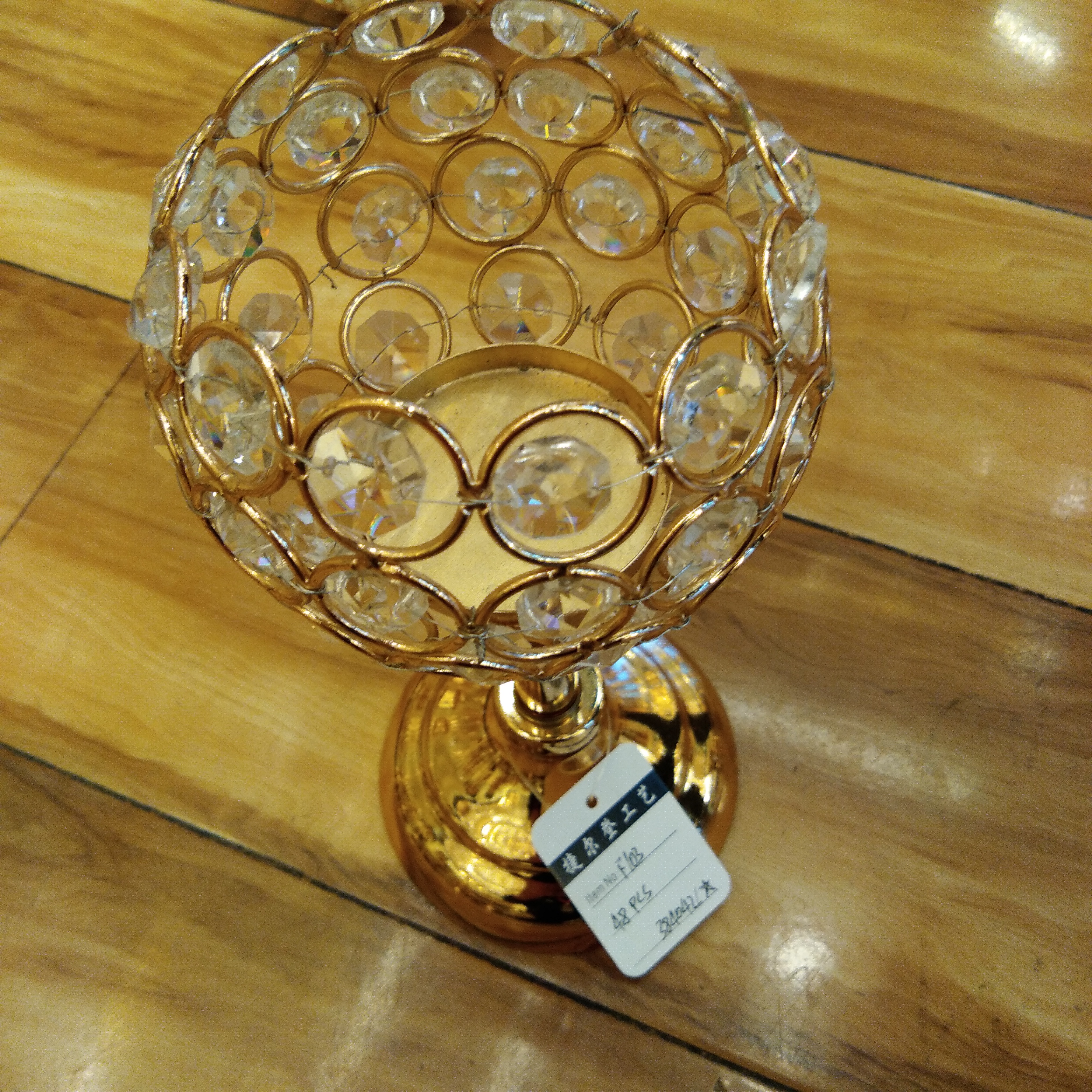 热销铁艺镀金银色 烛台 欧式婚庆家居水晶烛台北欧轻奢金属蜡烛杯
