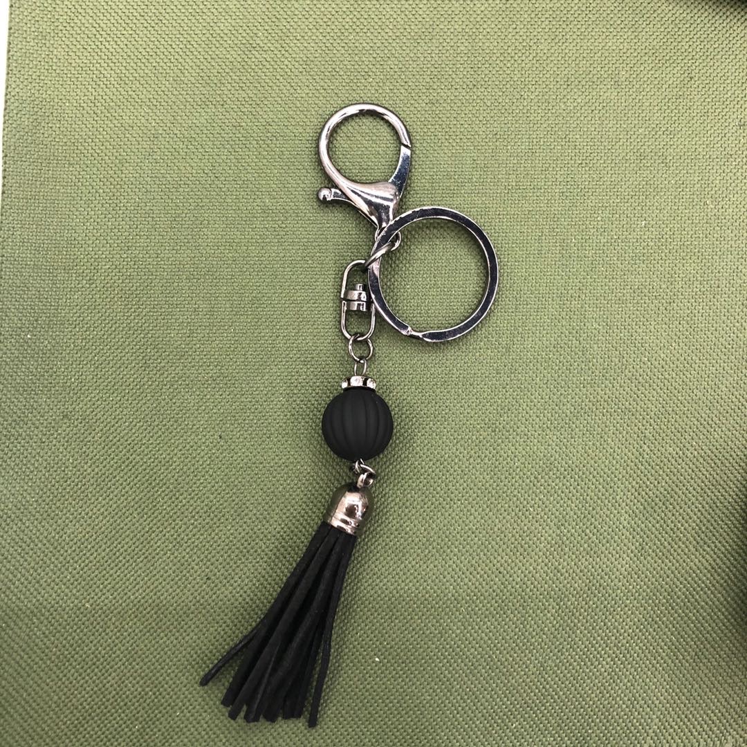 韩国绒皮革流苏钥匙扣包包流苏钥匙扣挂件创意小礼品