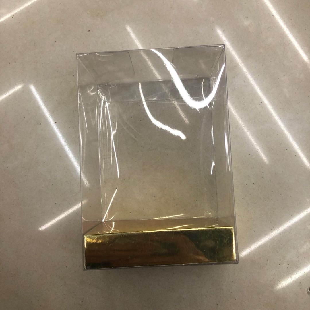 透明塑料壳金色底部纸盒透明礼物盒包装盒塑料盒