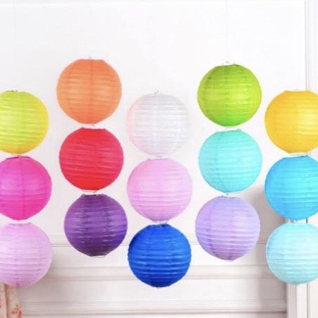 Paper lanterns chandelier cover paper lampshade Mid-Autumn Festival decoration wedding celebration wedding celebration colorful lanterns lighting 10 inches thumbnail