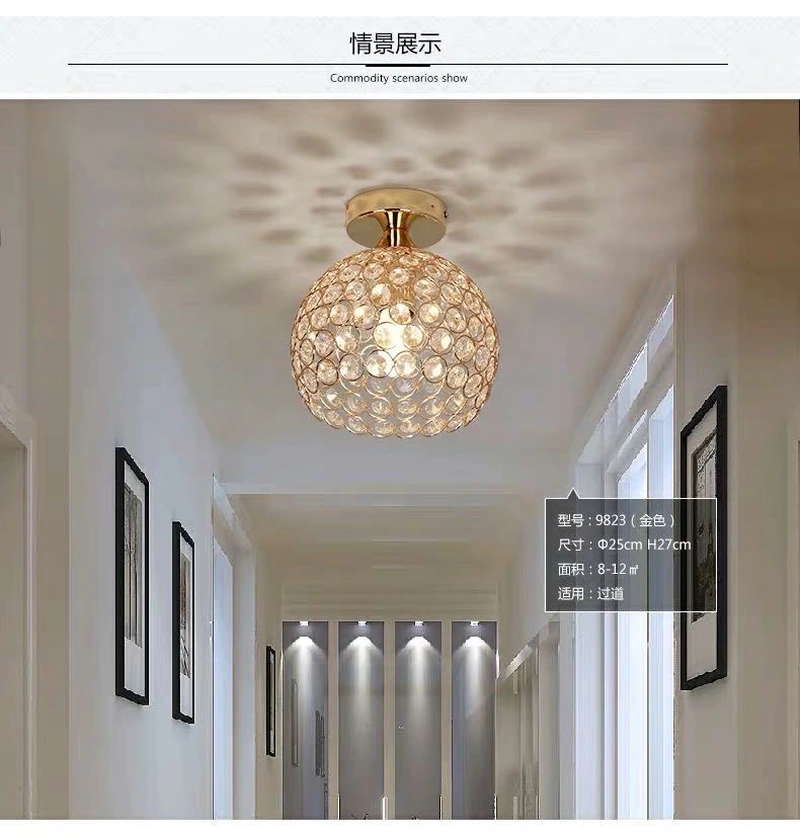 Crystal Light Led Chandelier Home Living Room Ceiling Color Corridor Foyer Crystal Light