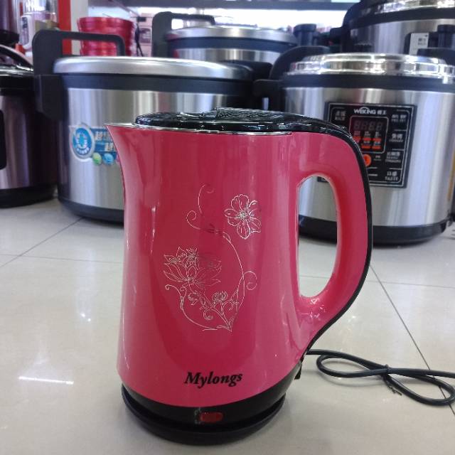 Hot water kettle, rose red in color