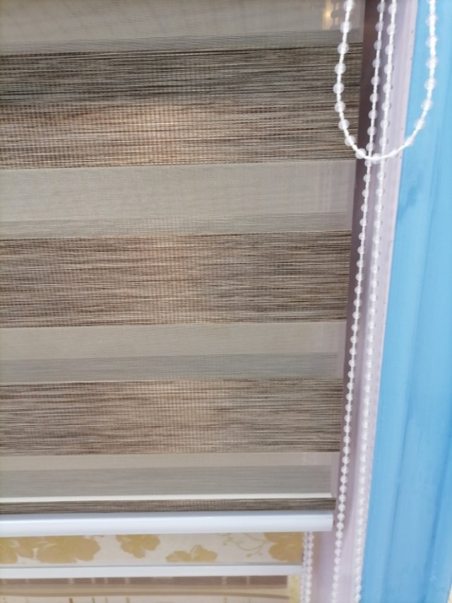 Bamboo-Wood Soft Gauze Curtain Rolling Shutter Blinds Roll-Pull Non-Punching Blinds -53 details Picture