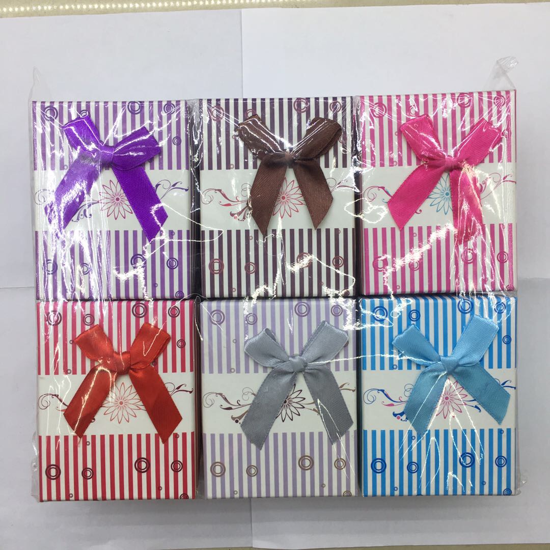 精致蝴蝶结绑带条纹个性小号套链盒6色每组详情图1