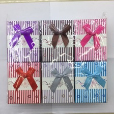 精致蝴蝶结绑带条纹个性小号套链盒6色每组