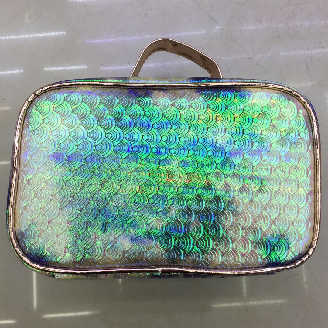 Travel Portable Makeup Bag Female Laser Bright Color Transparent Large Capacity Small Storage Bag Waterproof Carry-On Toiletry Bag Specification drawing