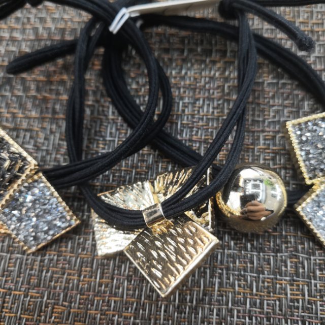 Pearl headband, Korean fresh and clean pendant, simple Korean version water diamond, colored diamond, hair tie, hair band, hair band headwear Specification image