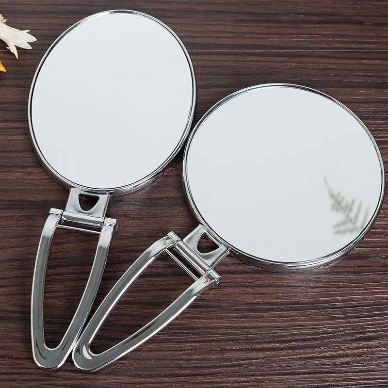 台式化妆镜子双面手柄镜便携折叠壁挂镜小镜子高清带放大美容镜子详情图2