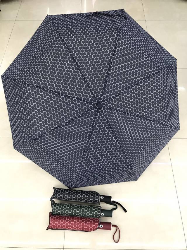 典雅圆点三折伞