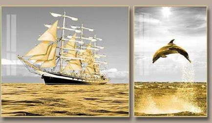 Yihan Painting Industry 60X80x60cm Triple Crystal Porcelain Decorative Painting Specification drawing