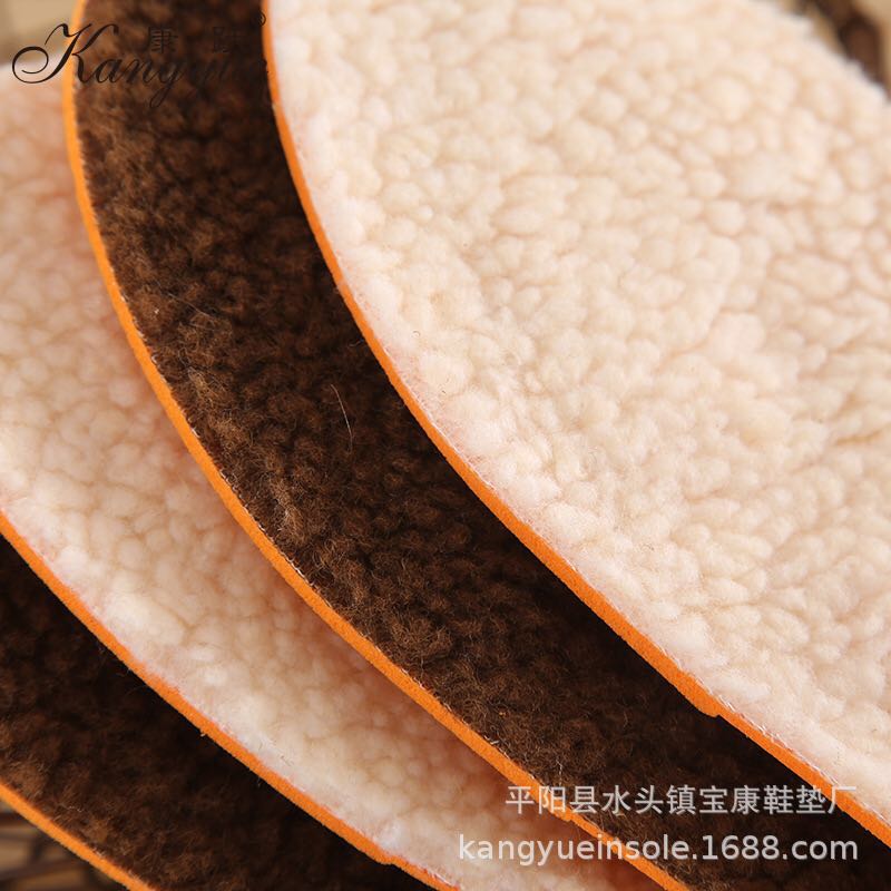 Factory direct sales of lambskin warm insoles, Korean cotton massage shock-absorbing lambskin sports insoles, winter 1917 details Picture