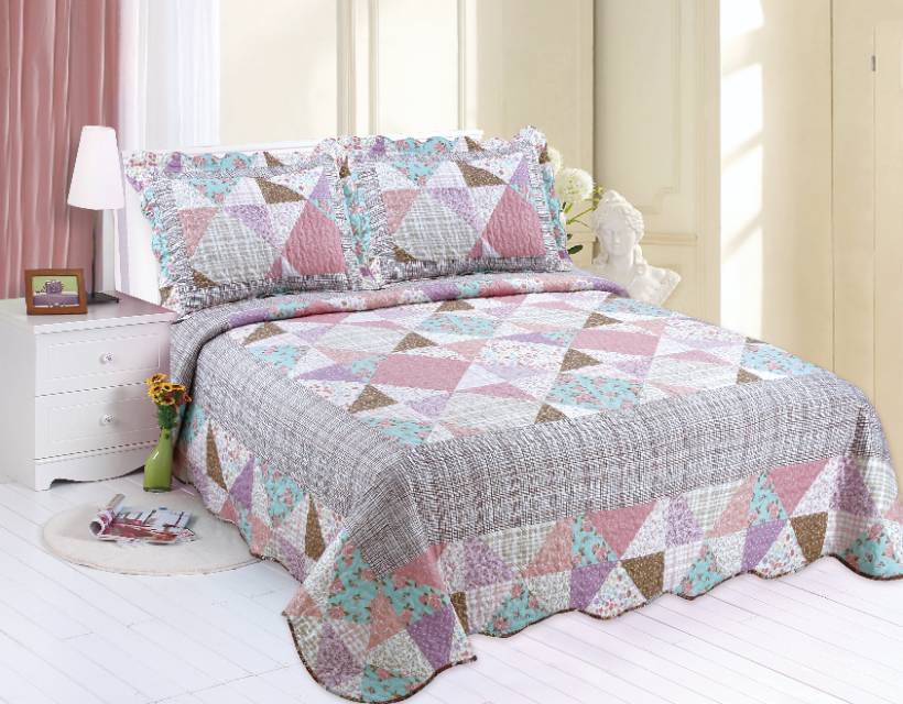 Quilted European, American And Korean Style Cover Sheet Three-Piece Set