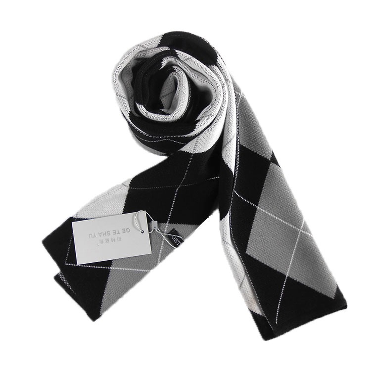 Men's Warm Fashion Trend Rhomboid Cashmere Scarf details Picture