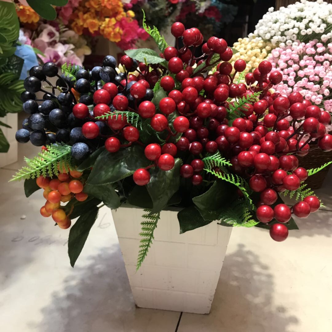 Midsummer Fruit Blueberry Fruit Center Round Fruit Simulation Berry Decoration Craft Decoration