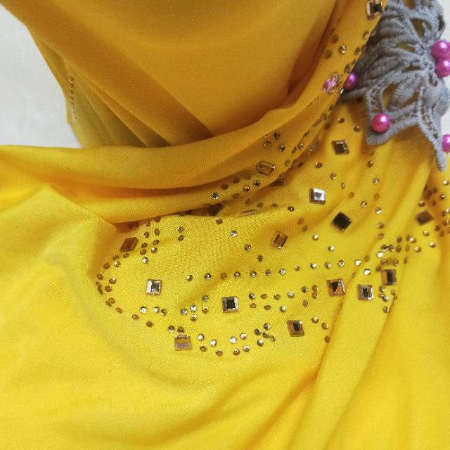 Manufacturers Direct Sales Spring And Autumn Winter Arab Muslim Adult Women Yellow Headscarf details Picture