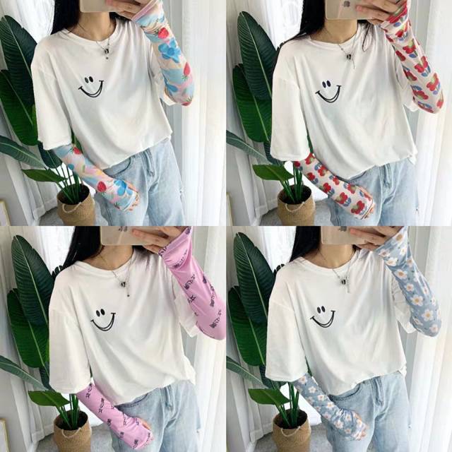 Korean-style fashionable mesh ice sleeves with multiple patterns, summer sun protection sleeves, cool and fashionable ice sleeves from Japan and South Korea details Picture