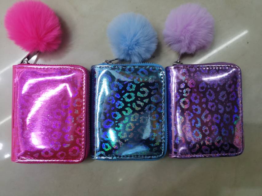亮皮多彩女士零钱卡包