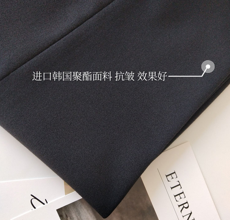 2020 new high-waisted straight black capri pants for spring and summer Specification image