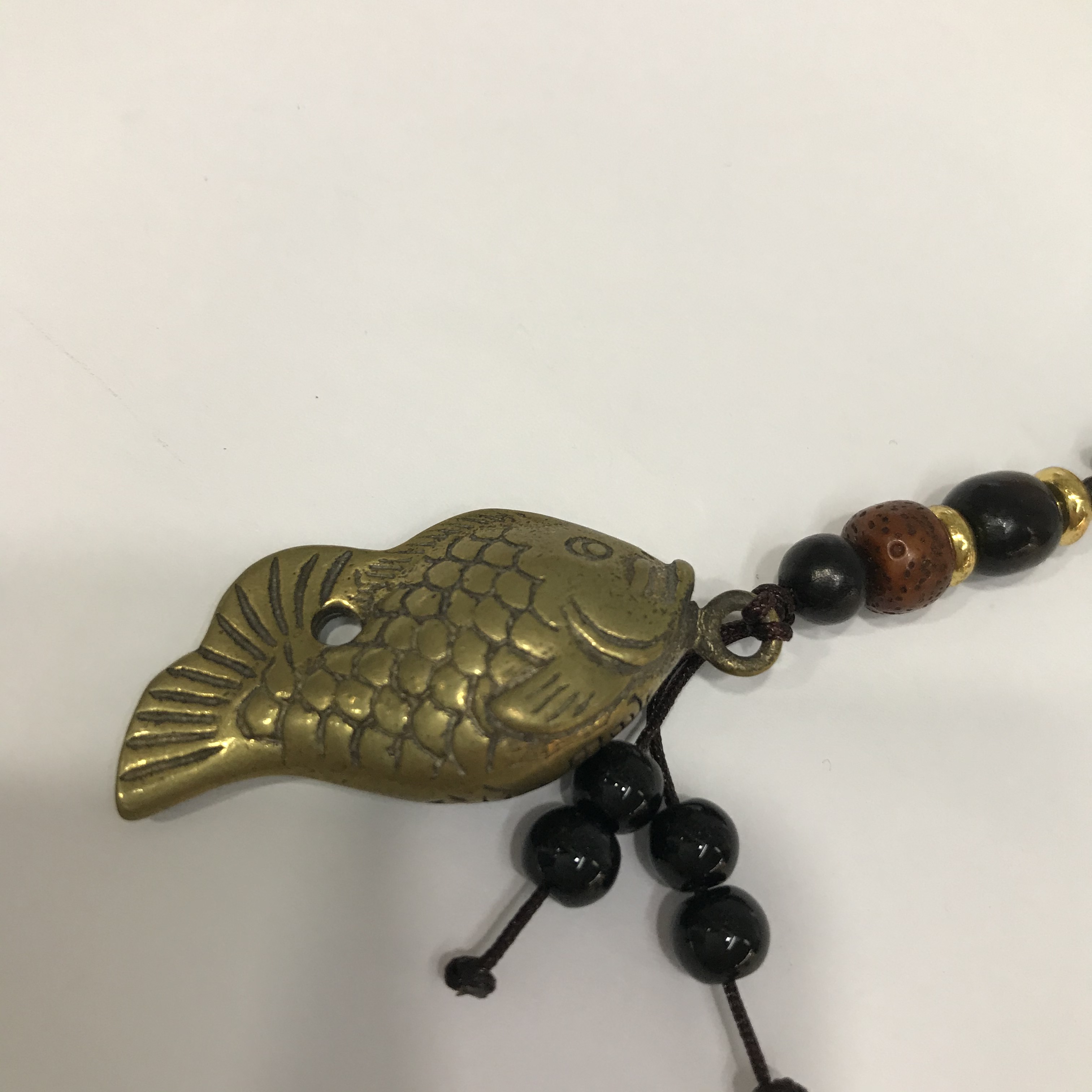 Brass carp keychain pendant, men's koi key chain, car key pendant, women's lucky creative small gift details Picture