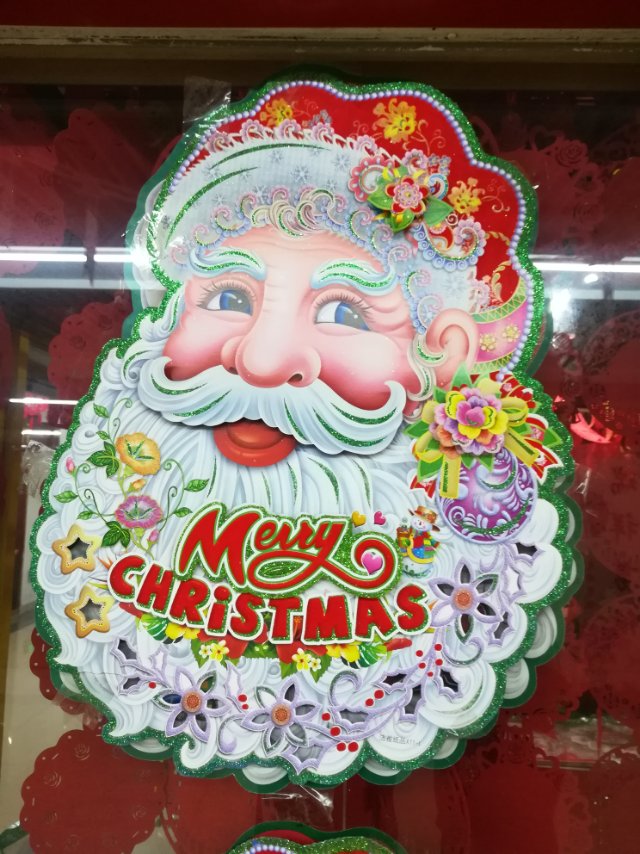 圣诞老人帖纸圣诞用品贴纸贴花墙装饰用品