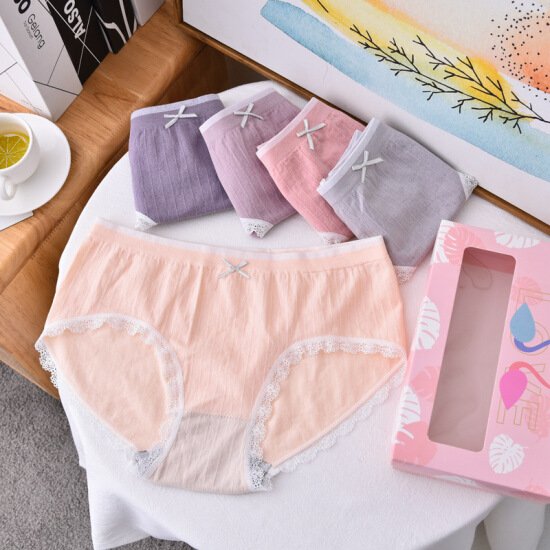 20 New styles of knitted cotton fashionable lace girls' underwear and briefs details Picture