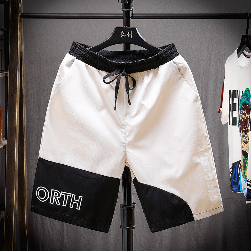 Summer Shorts Male Korean Version Trend Student Quarter Pants Men's Big Shorts 2020 Men Loose Beach Pants details Picture