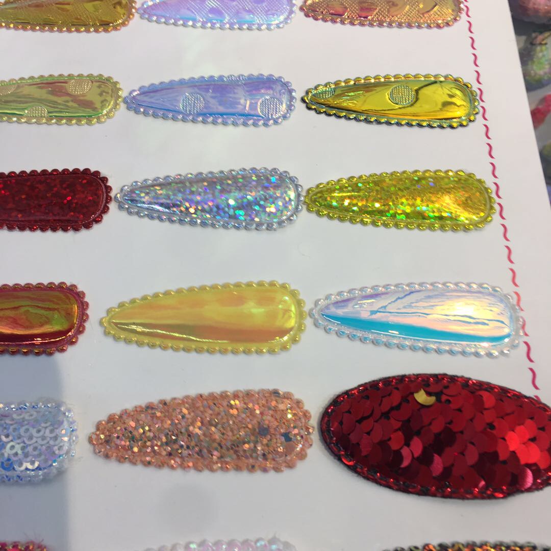 Korean-style fashionable PVC headwear bb clip with colorful diamonds Specification image