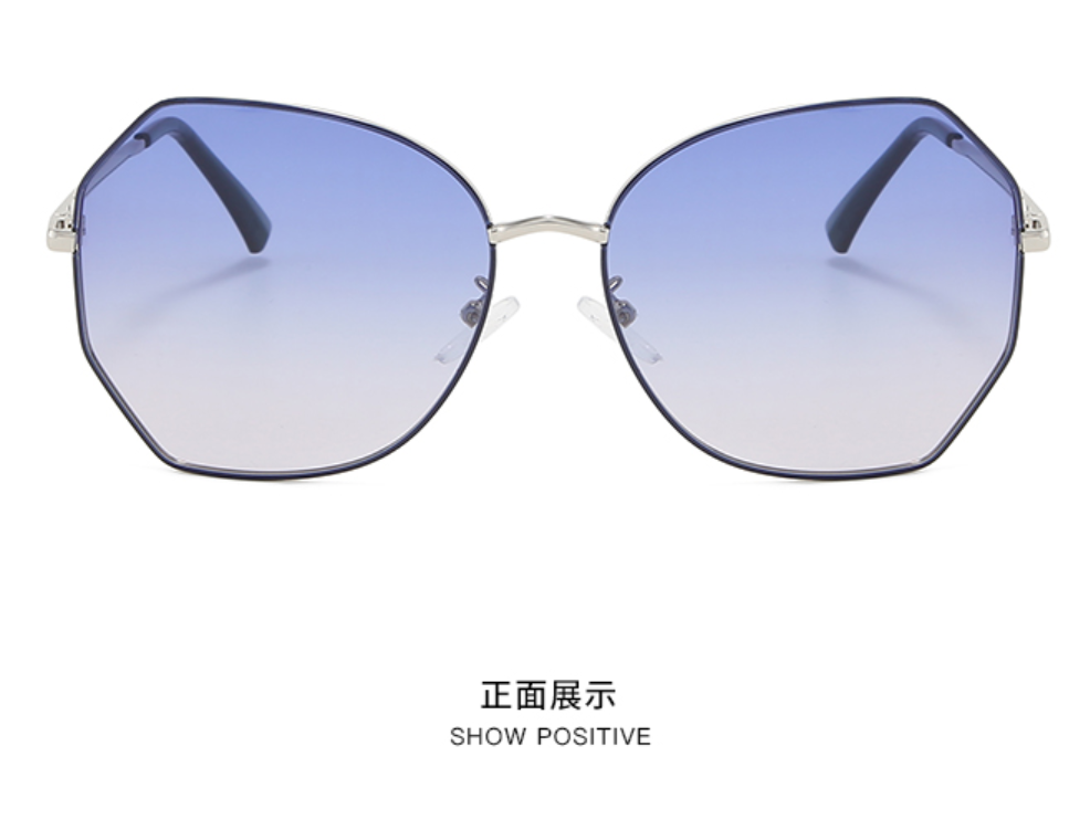 New fashionable sunglasses, large polygonal frame sunglasses, polarized glasses, Korean version, trendy and trendy, high-end color PC women's style 3124 Specification image