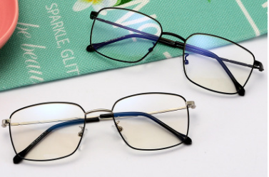 商务文艺全框金属方形平光眼镜框男女通用可配近视眼镜架产品图