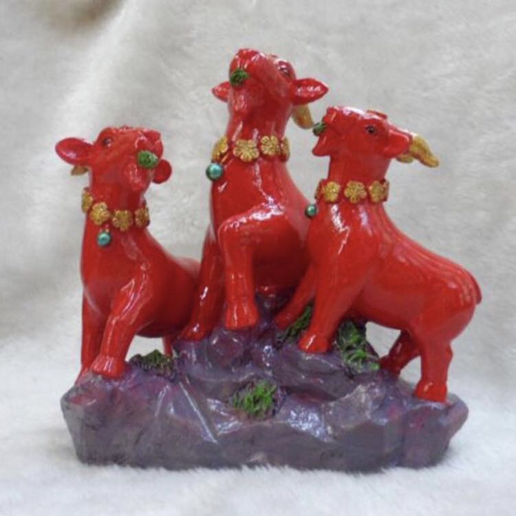 2020新款创意中式三阳开泰树脂工艺品室内软装家居装饰摆件