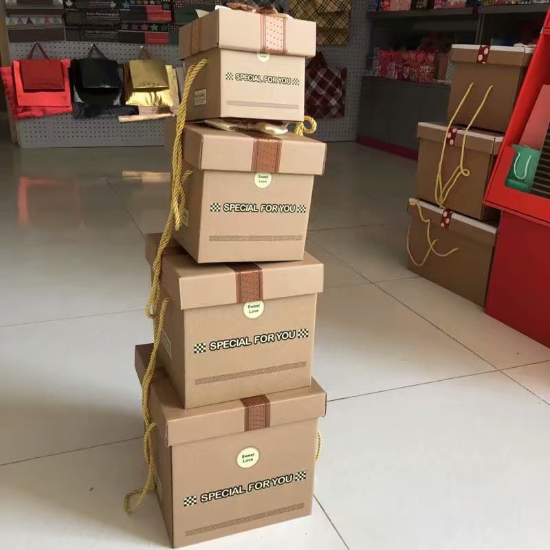 三层瓦楞盒四件套纸皮盒子礼物盒细节图