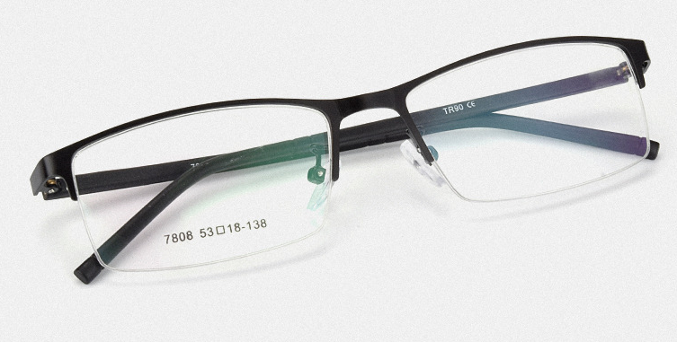 Half-frame men's steel plate spectacle frame TR90 leg business men's myopia metal spectacle frame Specification image
