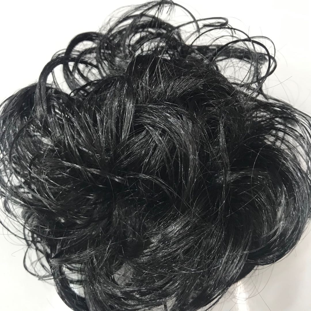 成人假发发饰品深黑花苞头发圈表演出头花丸子头盘发器小女孩皮筋发绳