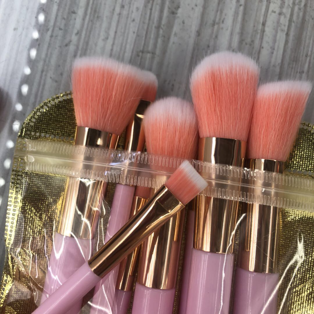 Manufacturers Direct Sales Of 10 Pink Claw Makeup Brush Set 3D Color Eye Brush Foundation Brush Beauty Makeup Specification drawing