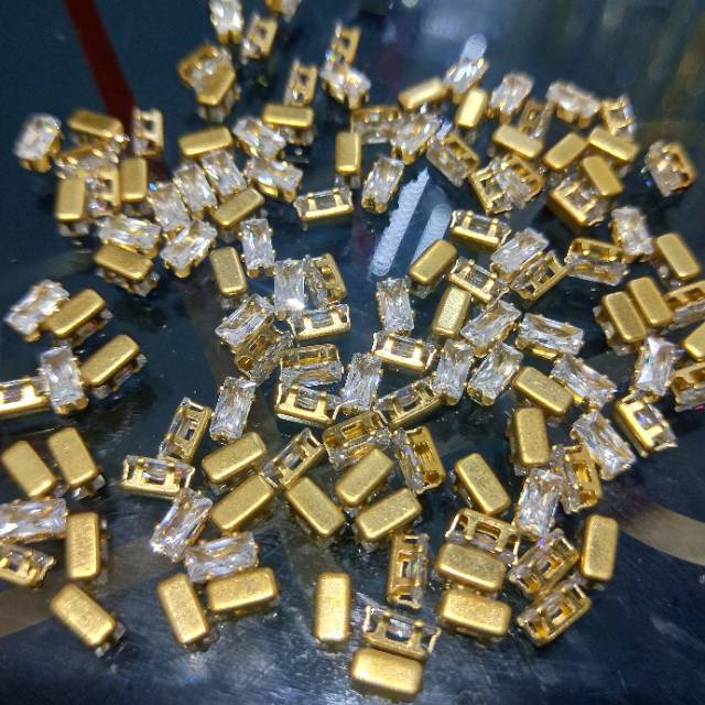 饰品配件单颗长方形锆石配件饰品配件批发1