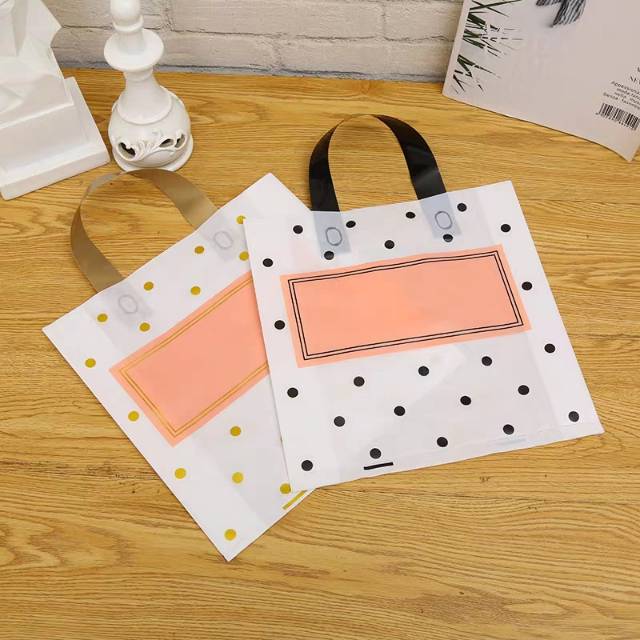 加厚圆点塑料手提袋女装袋子服装店童装店手提购物礼品包装袋