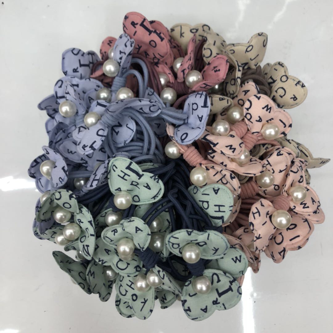 New headband children's hair ring hair accessories Girls rubber band head flower head ornaments cloth art flowers girls hair rope