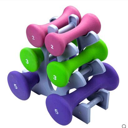 Linuo's new women's dumbbells, colored dipped dumbbells, funnels, dumbbells, fitness routines, complete collection for weight loss, arm slimming and arm shaping details Picture