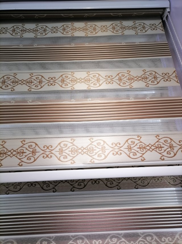Korean Roller Shutter Blinds Soft Gauze Blinds Double Gold Silk Jacquard Bedroom Bathroom Waterproof details Picture