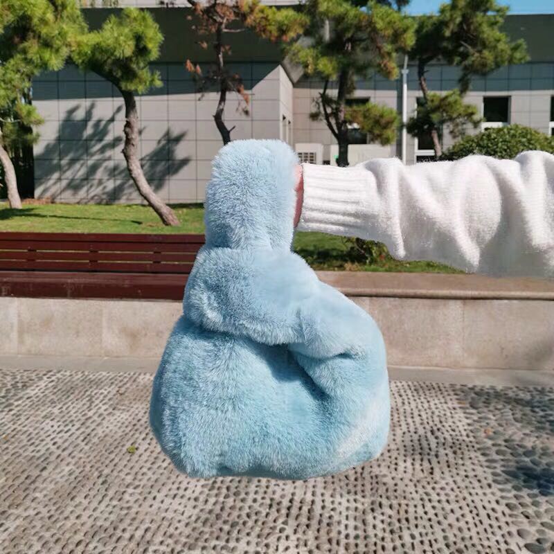 女士韩版可爱时尚毛绒绒多色小包包产品图