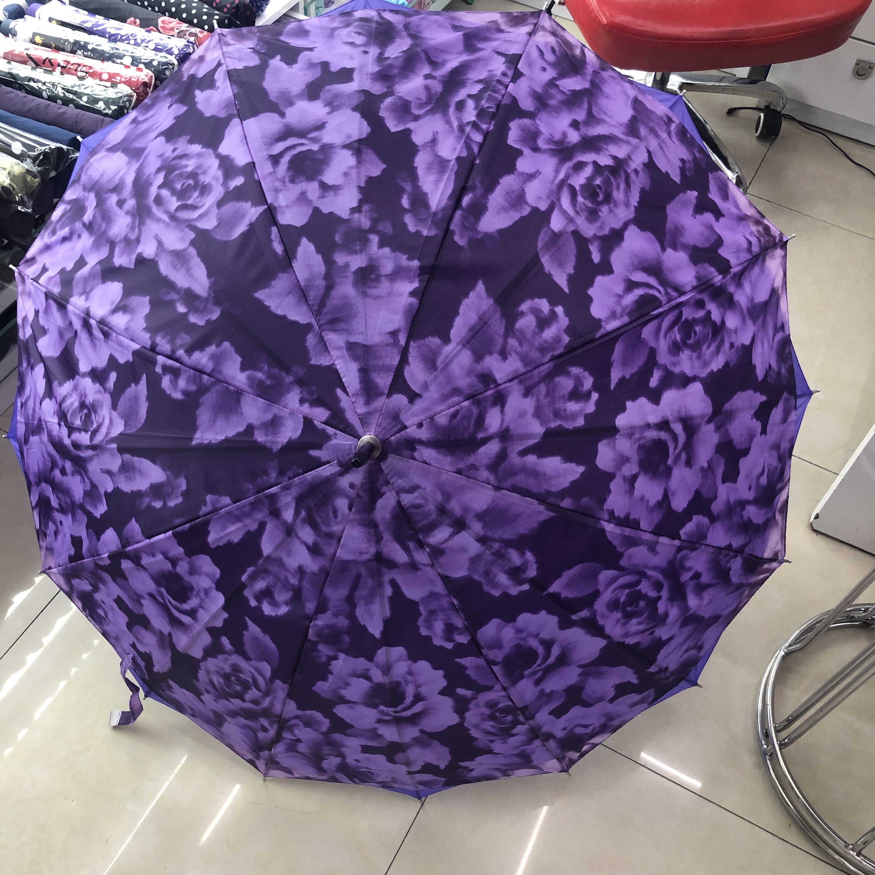 直杆伞天堂伞雨伞折叠晴雨两用伞防晒防紫外线遮阳伞太阳伞男女紫色