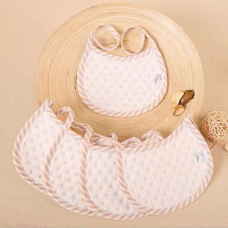 Baby cotton string with saliva towel baby organic colored cotton bib for newborns waterproof anti-vomit milk bib rice bag thumbnail