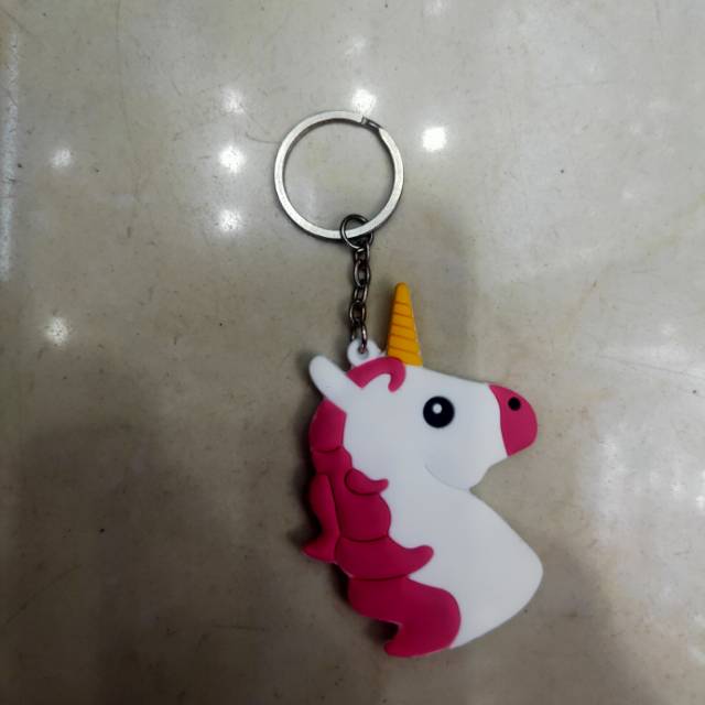 硅胶卡通独角兽儿童成人钥匙扣产品图