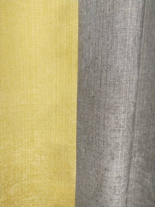 Plain linen fabric spliced light-blocking fashionable living room and bedroom curtains details Picture