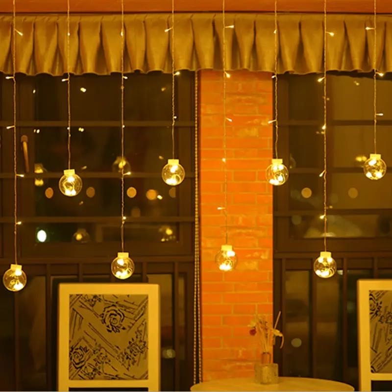 Wish lantern string, curtain light, wish ball, five-pointed star, romantic and charming lanterns, window display, creative led decorative lights Specification image