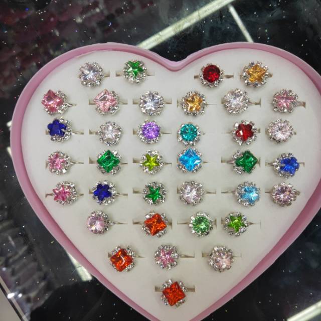 Girl's first jewelry baby toy anti-crystal gem diamond ring thumbnail