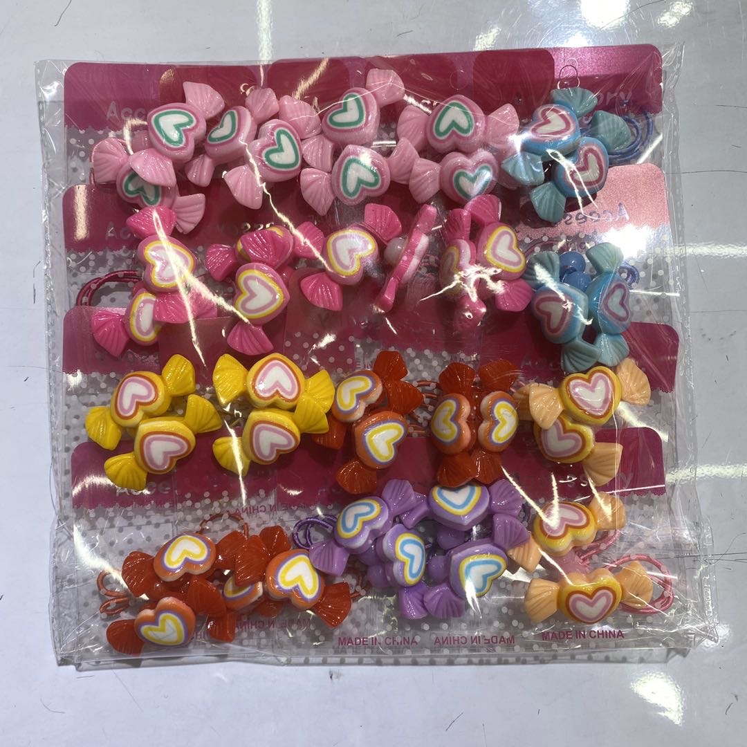 Popular new Korean version of cute plastic colored bow candy children on the rope thumbnail