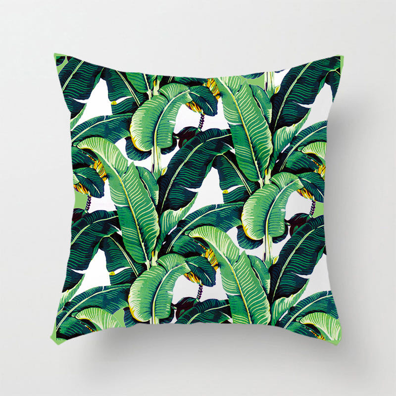 Ins Wind Baby Suede Green Plant Pillow Cover Sofa Cushion